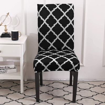 Premium Chair Cover - Stretchable & Elastic Fitted Great Happy IN Black Diamond 2 PCS - ₹799 