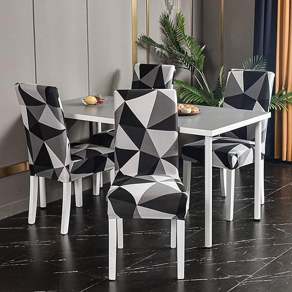 Black Triangle Premium Chair Cover - Stretchable & Elastic Fitted Great Happy IN 2 PCS - ₹799
