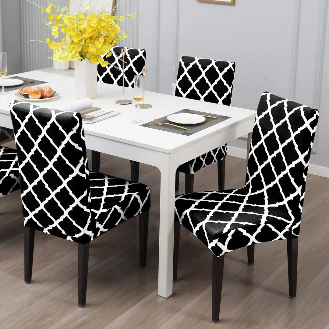 Premium Chair Cover - Stretchable & Elastic Fitted Great Happy IN Black Diamond 2 PCS - ₹799