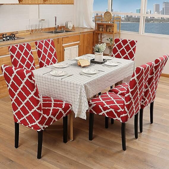 Maroon Diamond Premium Chair Cover - Stretchable & Elastic Fitted Great Happy IN 2 PCS - ₹799