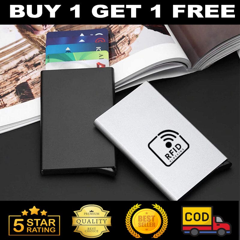 Smart Card Wallet - RFID Blocking Anti-Theft ( Buy 1 Get 1 Free ) Great Happy IN