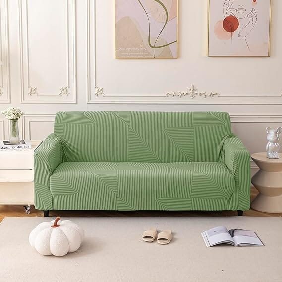 Geometric Line Pattern Jacquard Sofa Cover