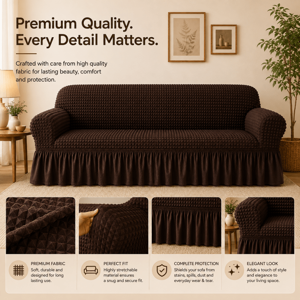 Coffee Bubble Frill Sofa Cover bubble frill sofa cover Great Happy IN 