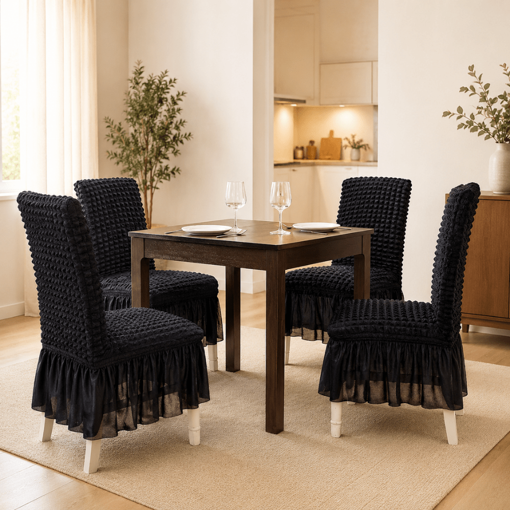 Bubble Frill Chair Cover- Stretchable & Elastic Fitted