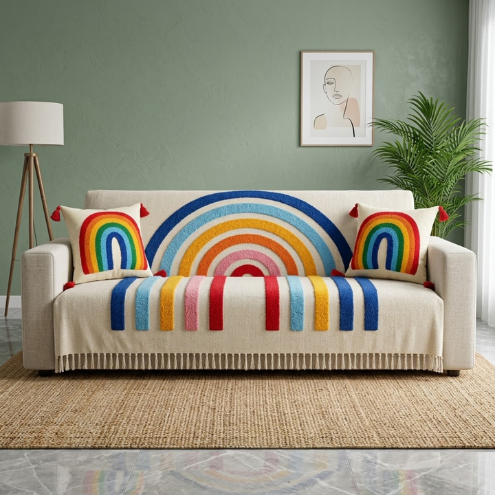 Jute Cotton Sofa Throw