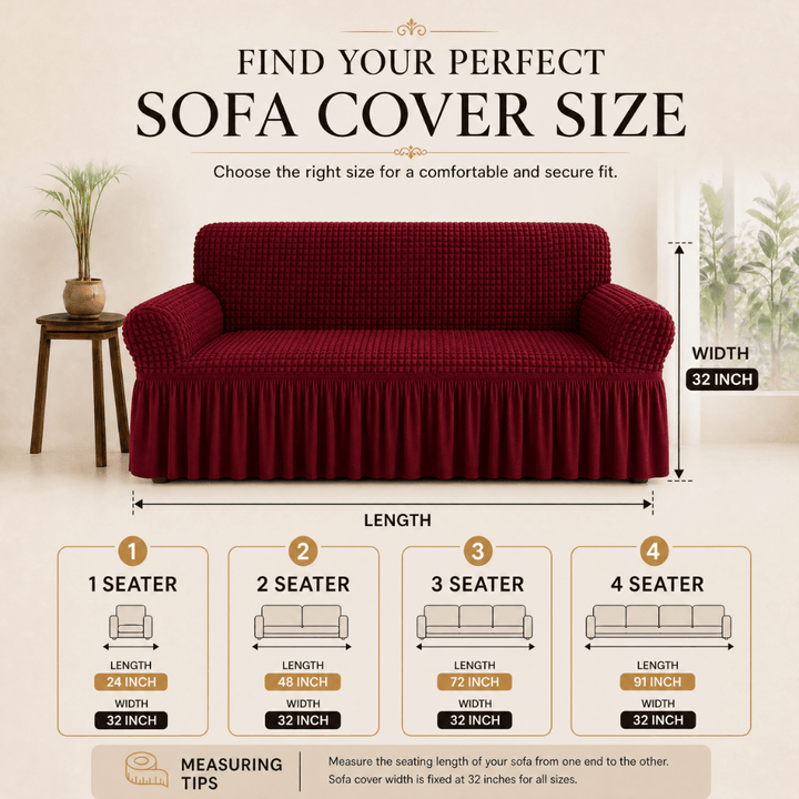 Maroon Bubble Frill Sofa Cover bubble frill sofa cover Great Happy IN 