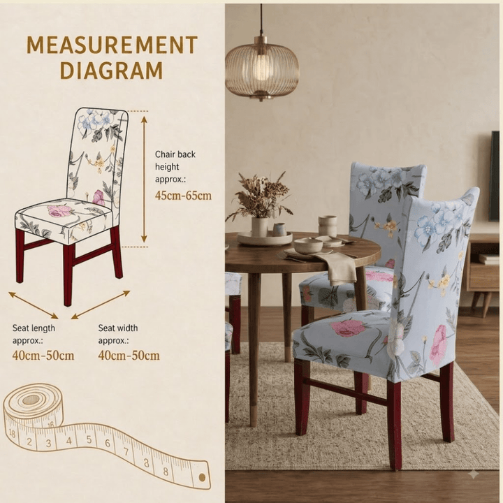 Grey Rose Premium Chair Cover - Stretchable & Elastic Fitted printed chair covers Great Happy IN 