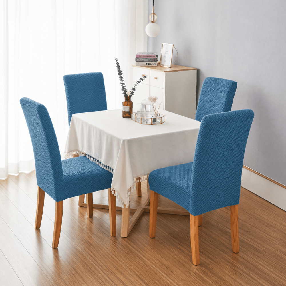 Sky Blue Polar Fleece Premium Chair Cover - Stretchable & Elastic Fitted polar fleece chair cover Great Happy IN 