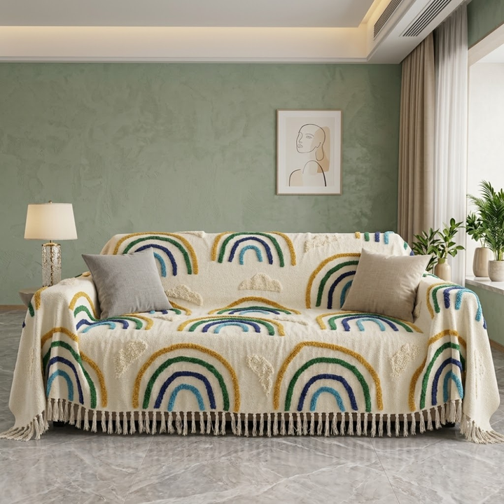 Jute Cotton Sofa Throw