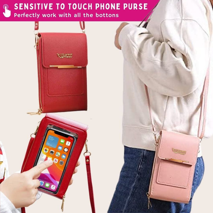 Premium Touch Screen Women's Bag ( Anti-theft RFID Protection ) Great Happy IN PINK 
