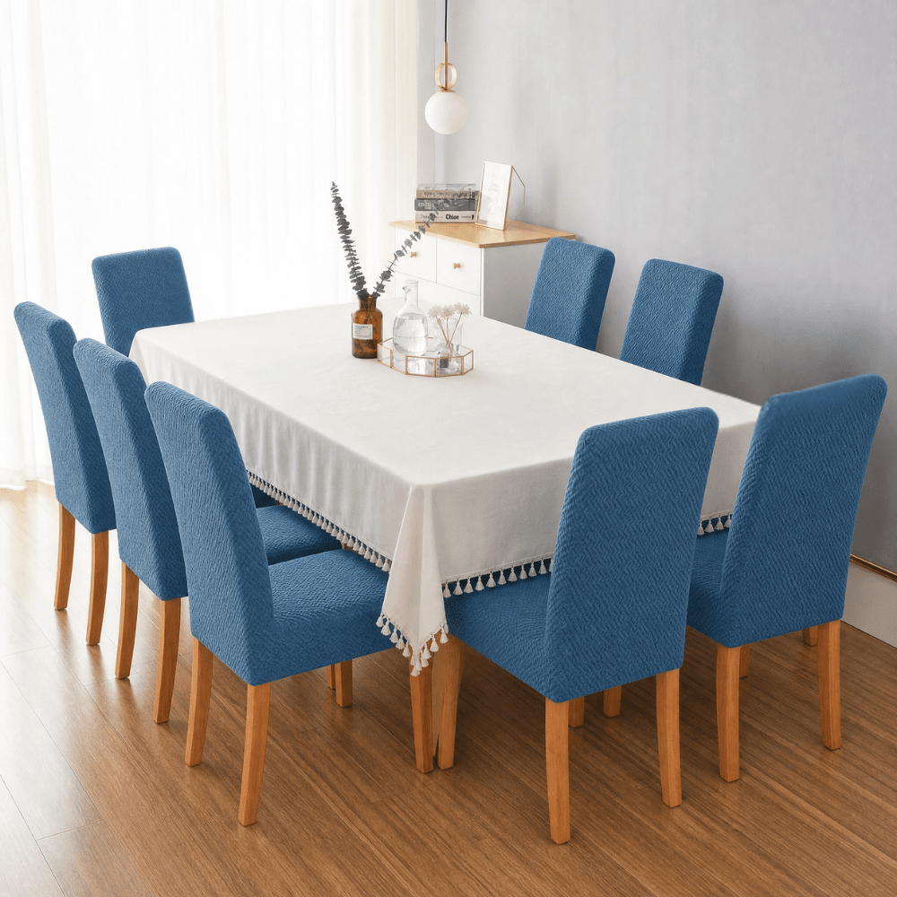 Sky Blue Polar Fleece Premium Chair Cover - Stretchable & Elastic Fitted polar fleece chair cover Great Happy IN 
