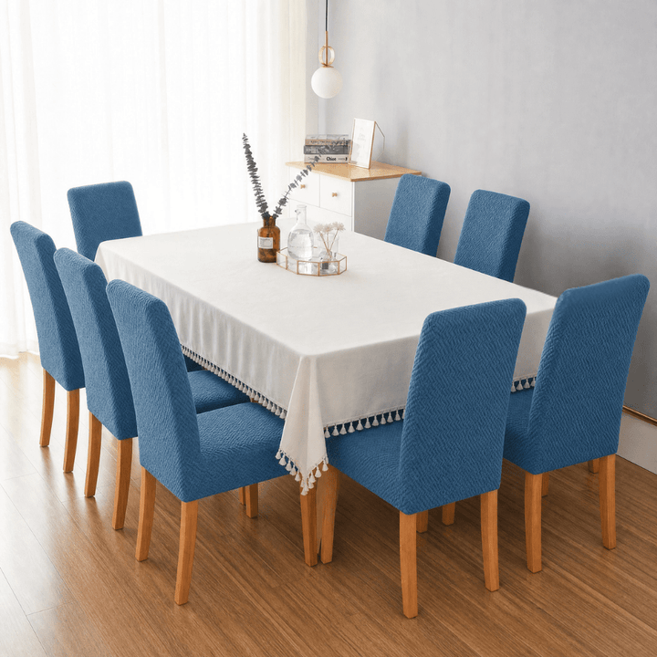 Sky Blue Polar Fleece Premium Chair Cover - Stretchable & Elastic Fitted polar fleece chair cover Great Happy IN 