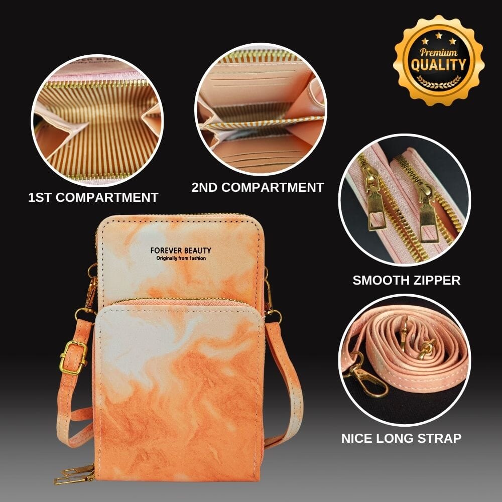 Women's Portable Sling Bag & Wallet Combo Bag Great Happy IN 