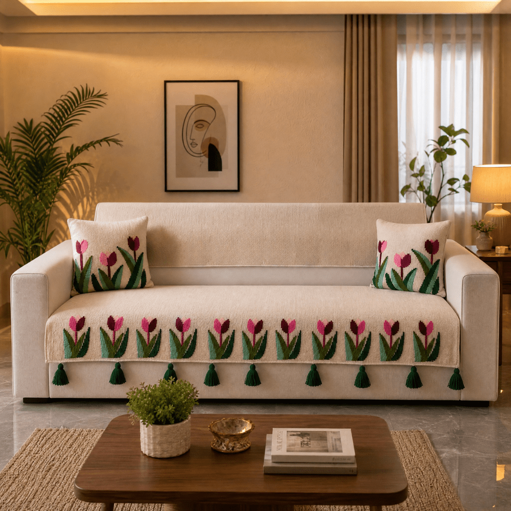 Jute Cotton Sofa Cover