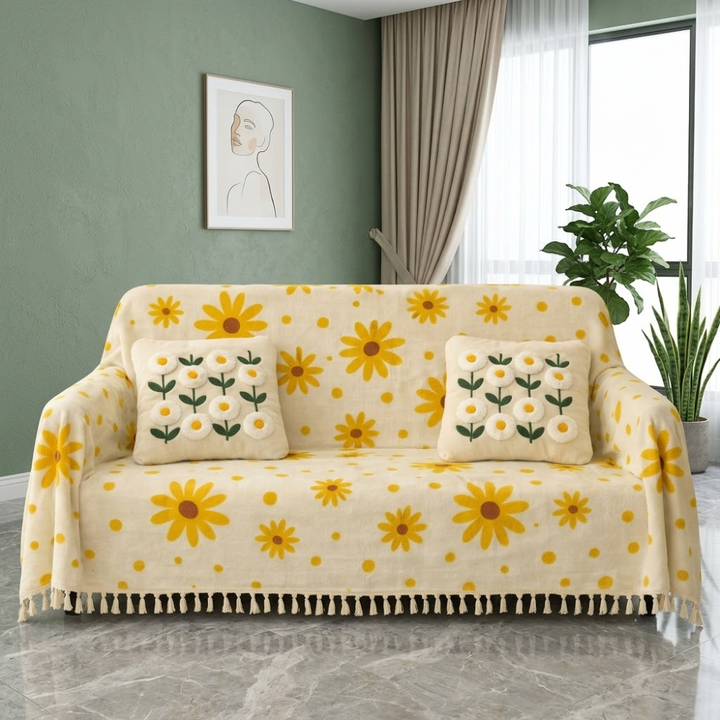 Jute Cotton Sofa Throw
