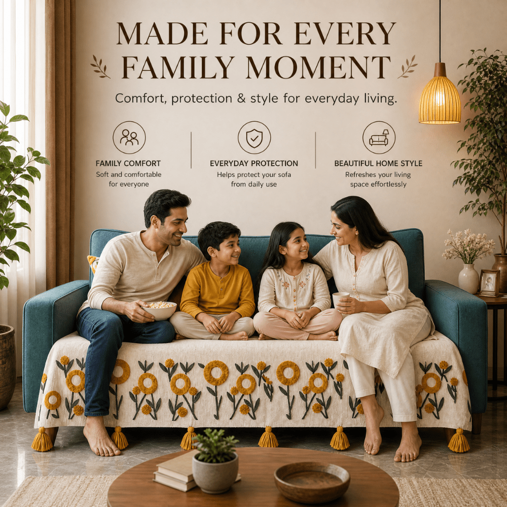 Genda Tufted Jute Cotton Sofa Cover jute sofa cover Great Happy IN 