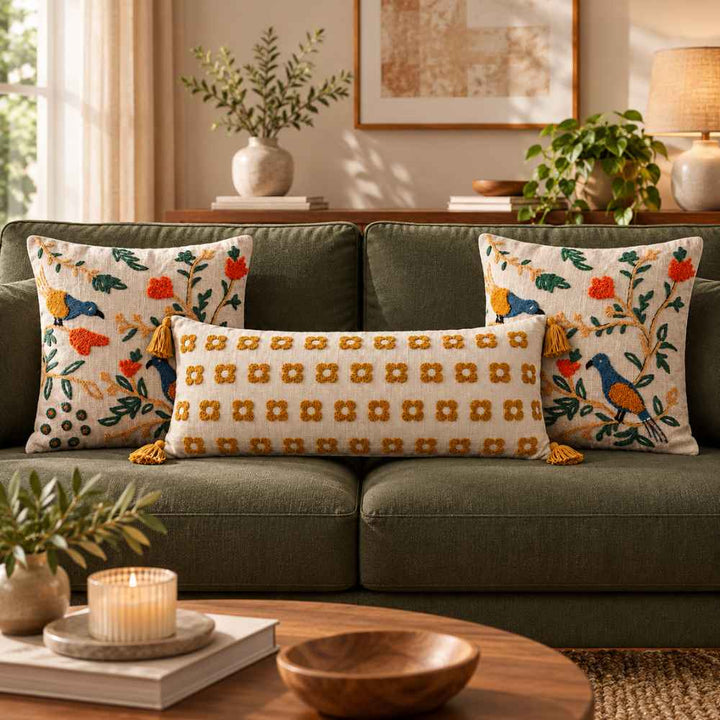 Festive Sofa Styling Set - Buy 1 Lumbar Cover, Get 2 Cushion Covers FREE cushion cover Great Happy IN 