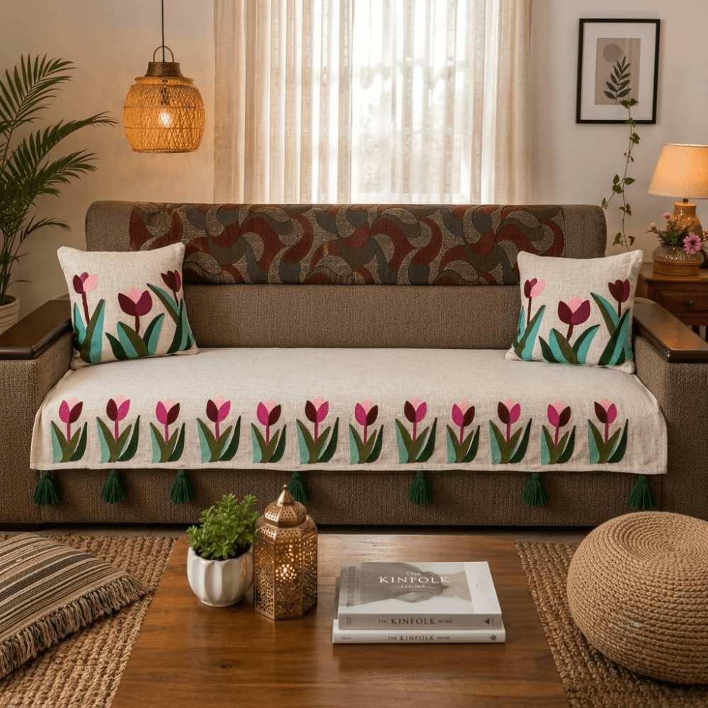 Jute Cotton Sofa Cover jute sofa cover Great Happy IN 