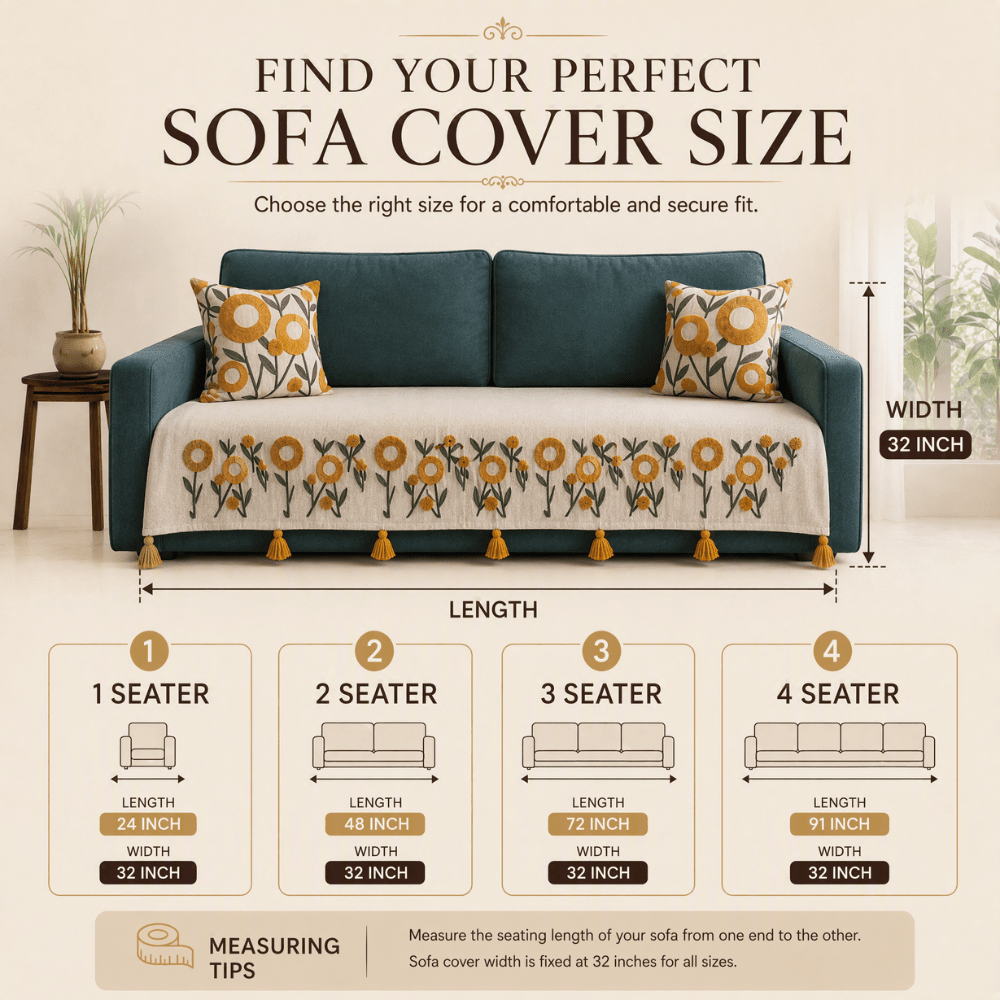 Genda Tufted Jute Cotton Sofa Cover jute sofa cover Great Happy IN 