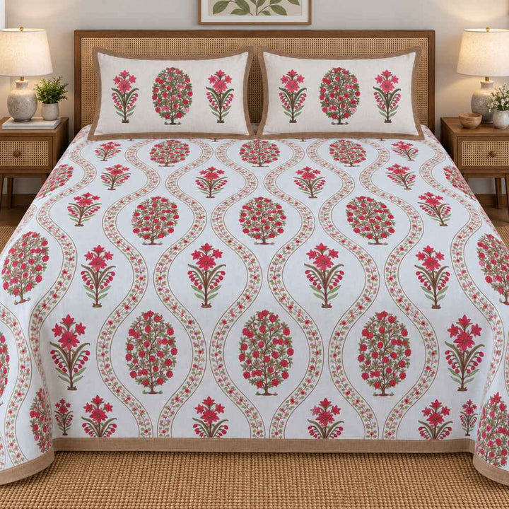 Slub Cotton Bedcover Great Happy IN Gulabi Bagh 