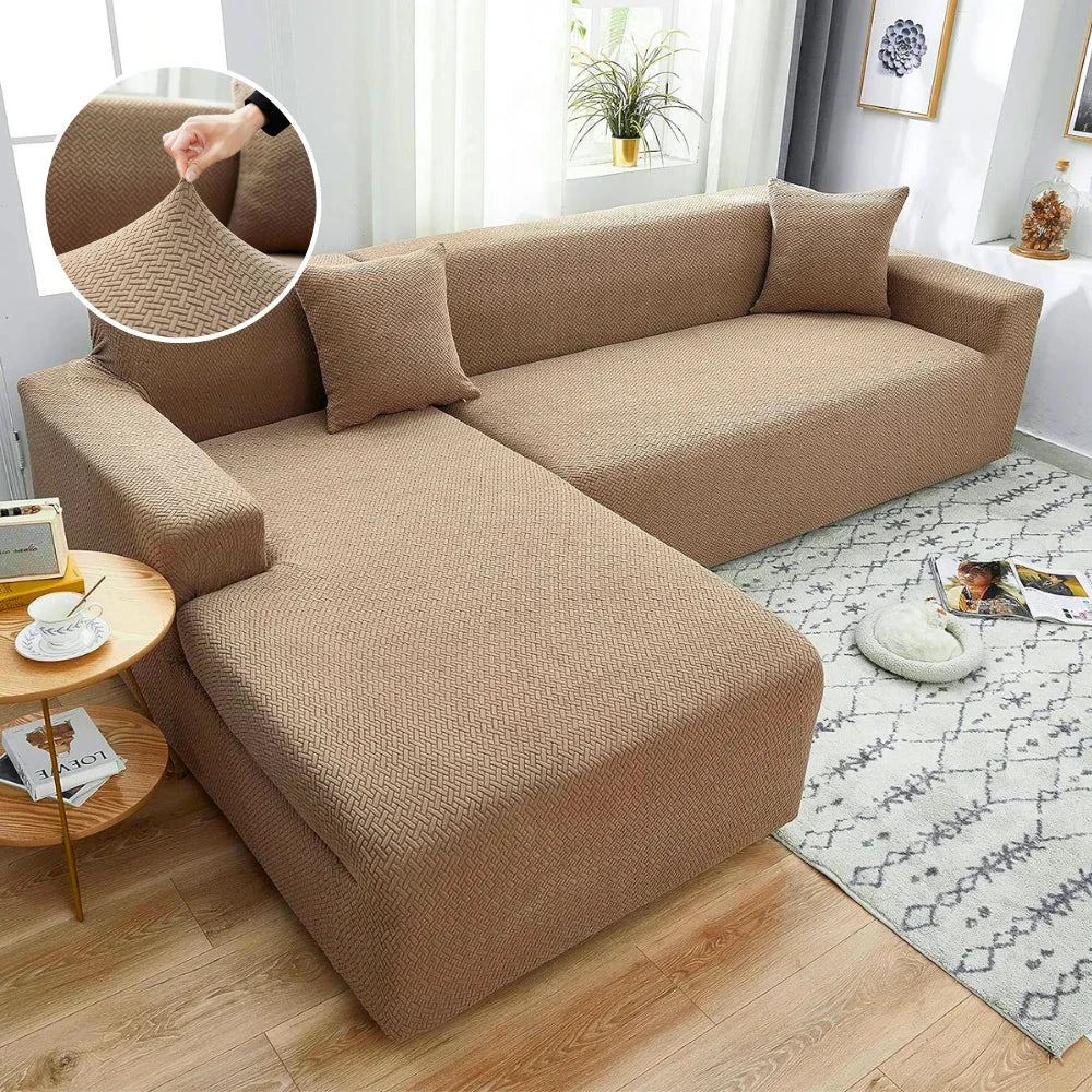 Khaki Polar Fleece Sofa Cover Great Happy IN 