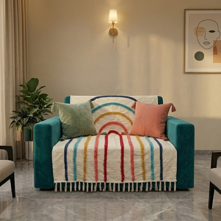 Jute Cotton Sofa Throw