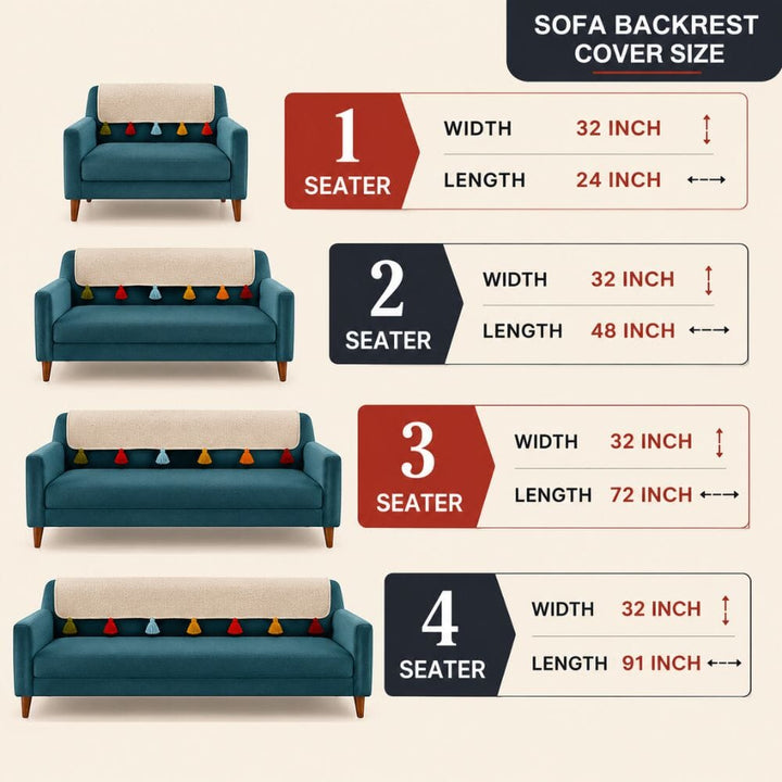 Jute Look Cotton Sofa Back Rest Cover jute sofa cover Great Happy IN 