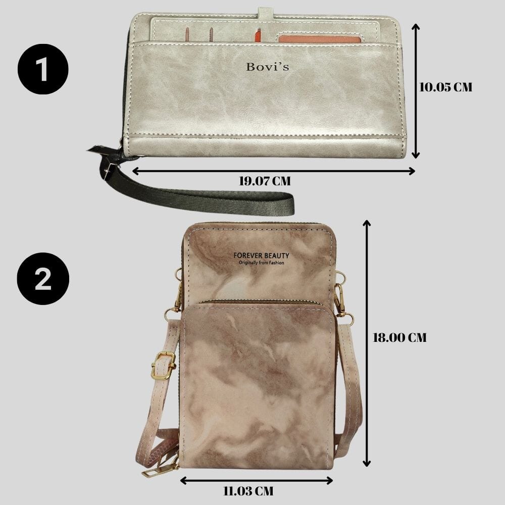 Women's Portable Sling Bag & Wallet Combo Bag Great Happy IN 
