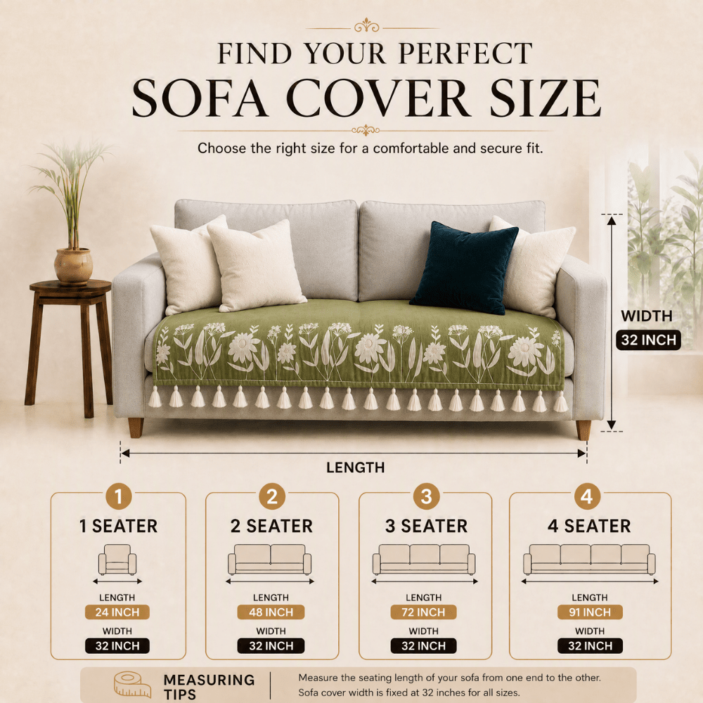 Green Sarson Jute Cotton Sofa Cover jute sofa cover Great Happy IN 