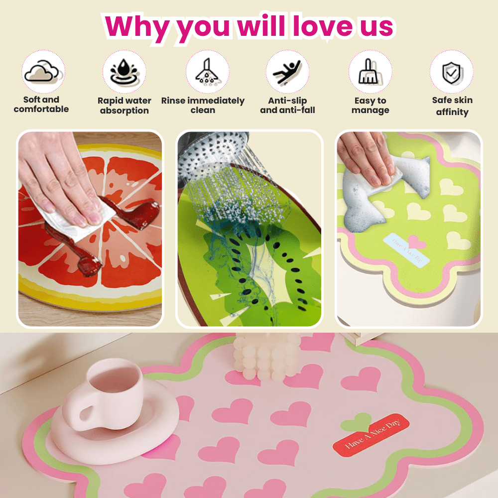Quick Dry Kitchen Mat Great Happy IN 