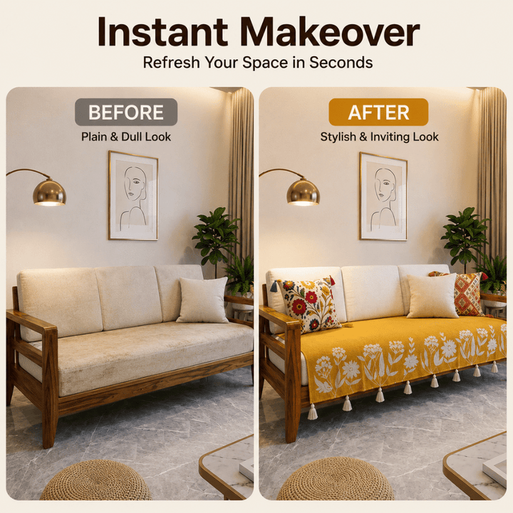Sarson Jute Cotton Sofa Cover jute sofa cover Great Happy IN 