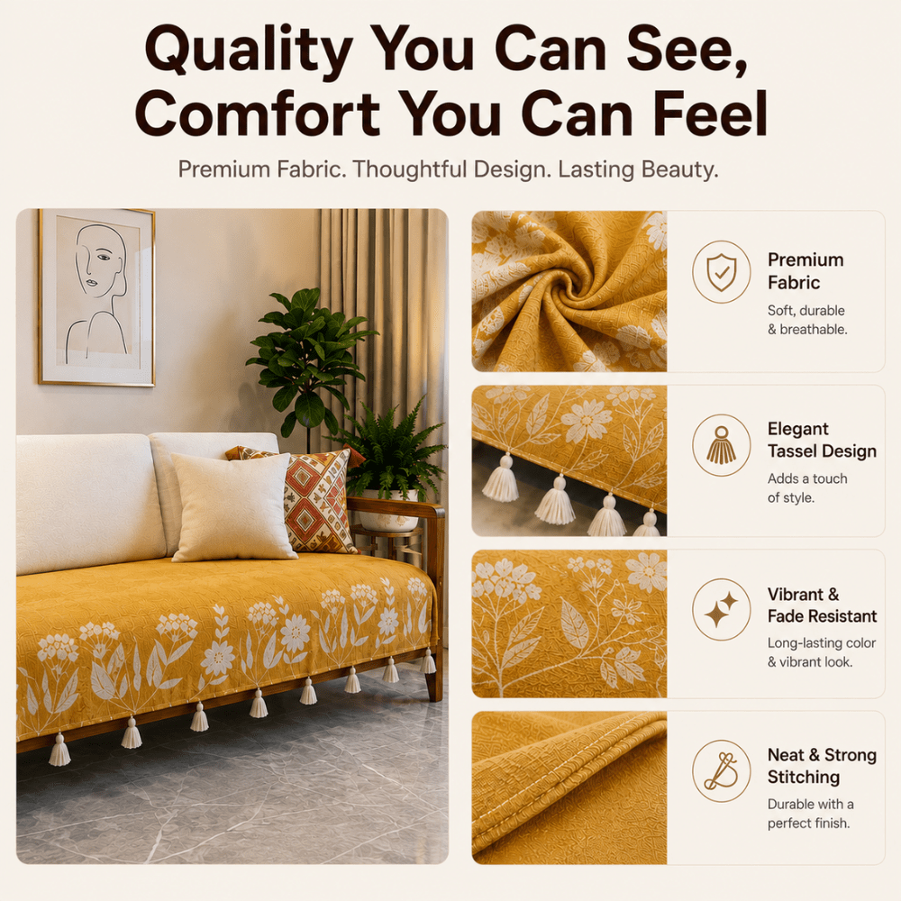 Sarson Jute Cotton Sofa Cover jute sofa cover Great Happy IN 