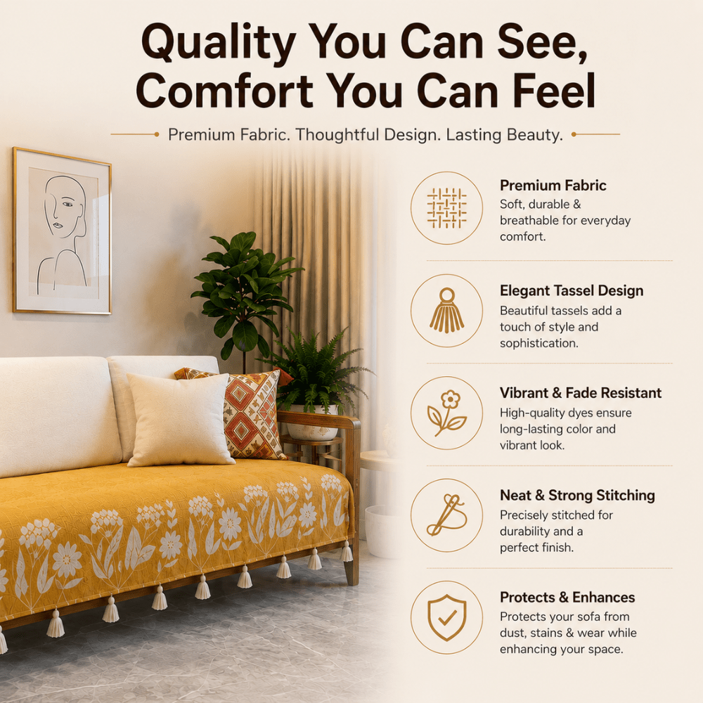 Sarson Jute Cotton Sofa Cover jute sofa cover Great Happy IN 