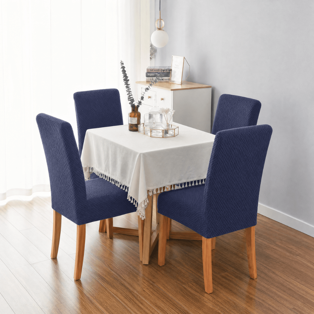 Navy Blue Polar Fleece Premium Chair Cover - Stretchable & Elastic Fitted polar fleece chair cover Great Happy IN 