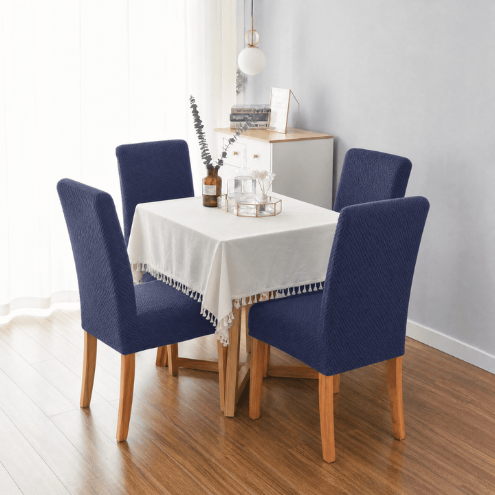 Navy Blue Polar Fleece Premium Chair Cover - Stretchable & Elastic Fitted polar fleece chair cover Great Happy IN 