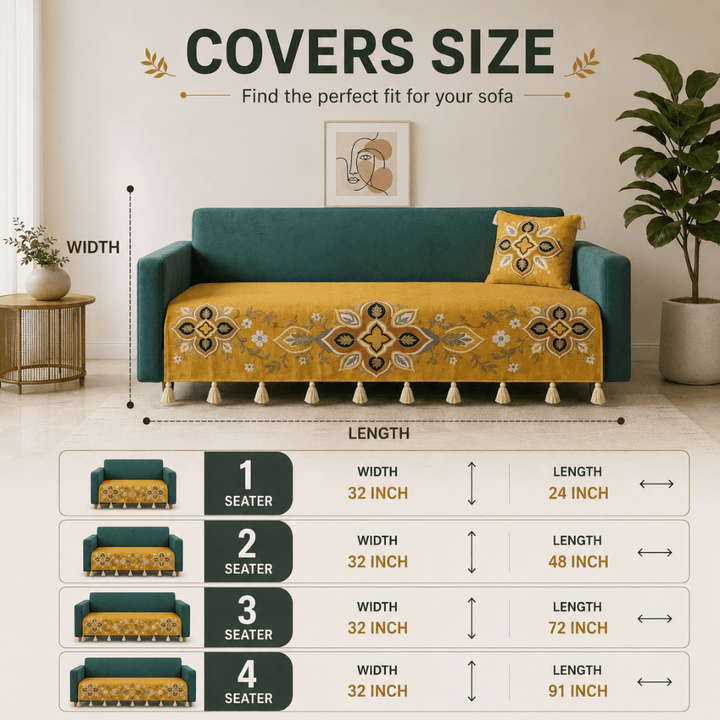 Saffron Teal Jute Cotton Sofa Cover jute sofa cover Great Happy IN 