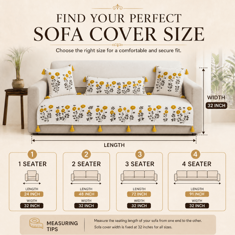 Marigold Ivory Jute Cotton Sofa Cover jute sofa cover Great Happy IN 