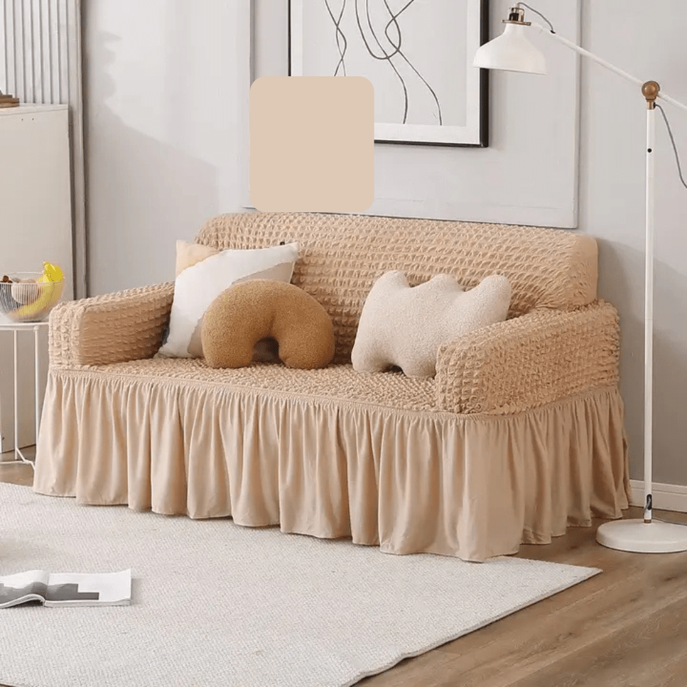 Bubble Frill Sofa Cover Great Happy IN Beige Bubblefrill 2 Seater 