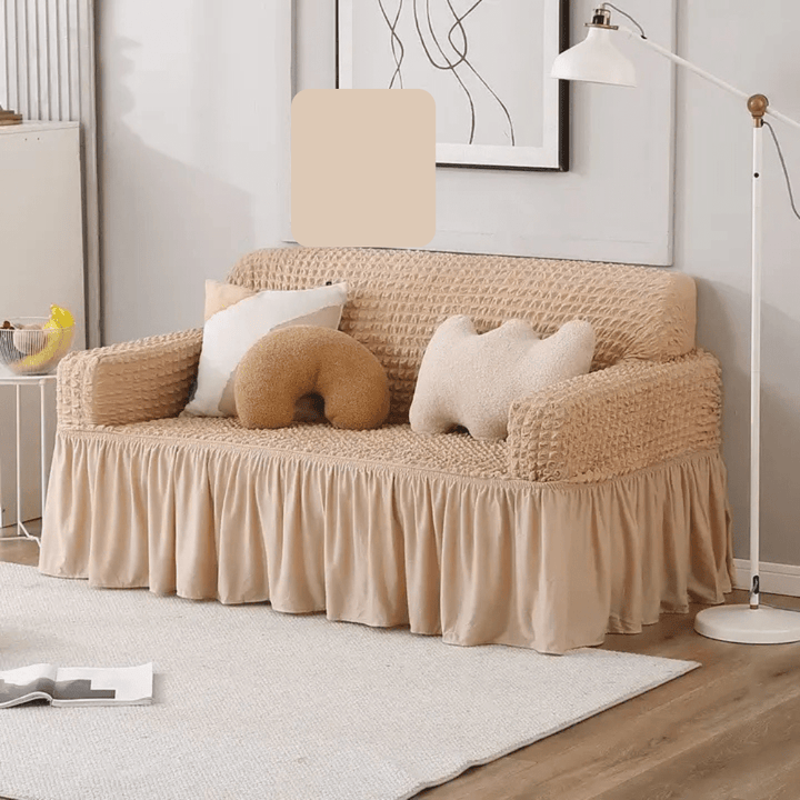 Bubble Frill Sofa Cover Great Happy IN Beige Bubblefrill 2 Seater 