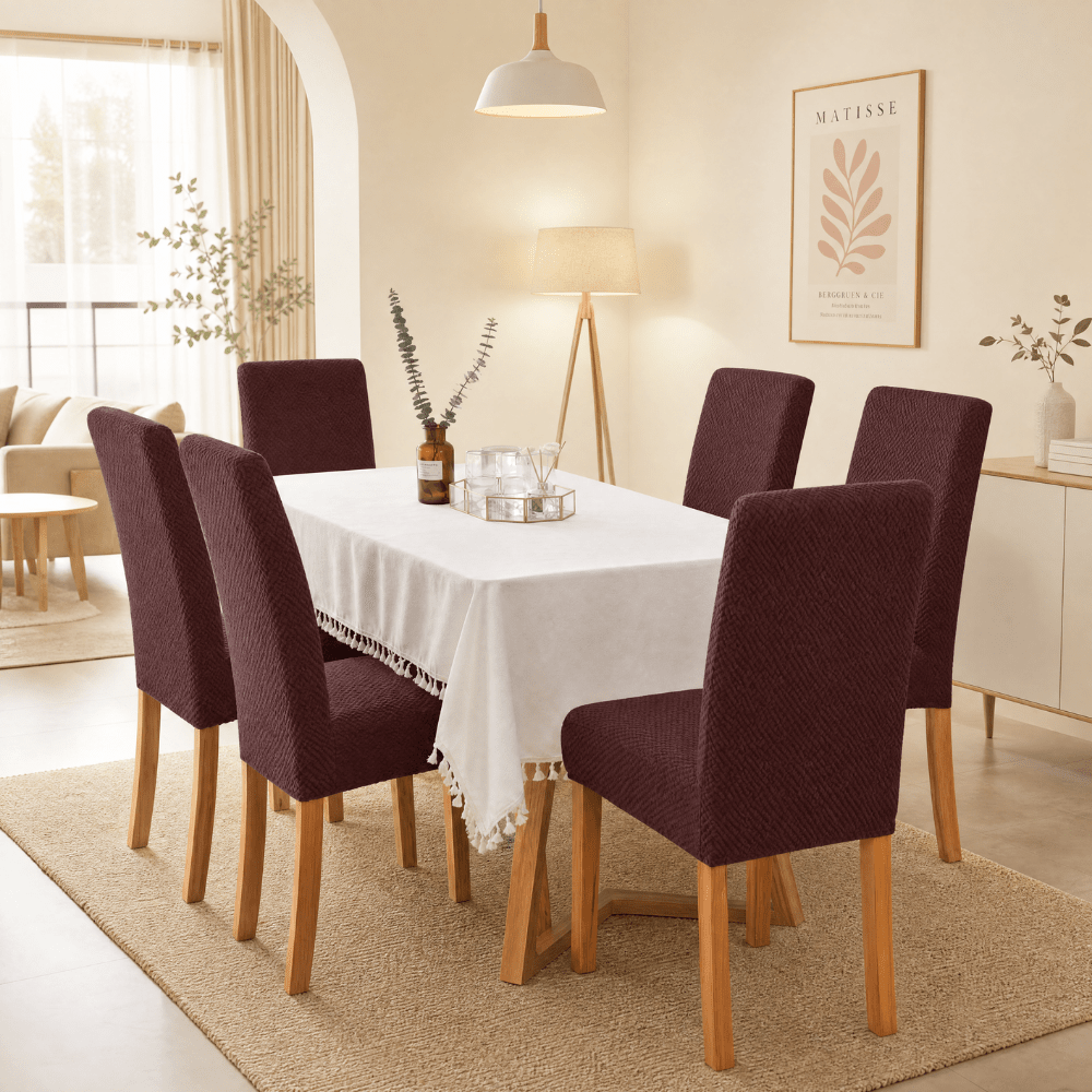 Dark Brown Polar Fleece Premium Chair Cover - Stretchable & Elastic Fitted polar fleece chair cover Great Happy IN 