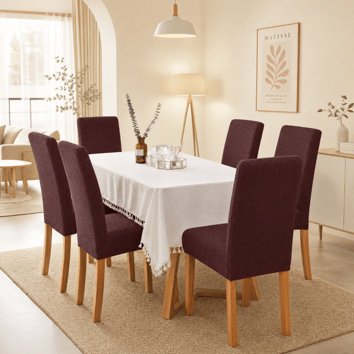 Dark Brown Polar Fleece Premium Chair Cover - Stretchable & Elastic Fitted polar fleece chair cover Great Happy IN 