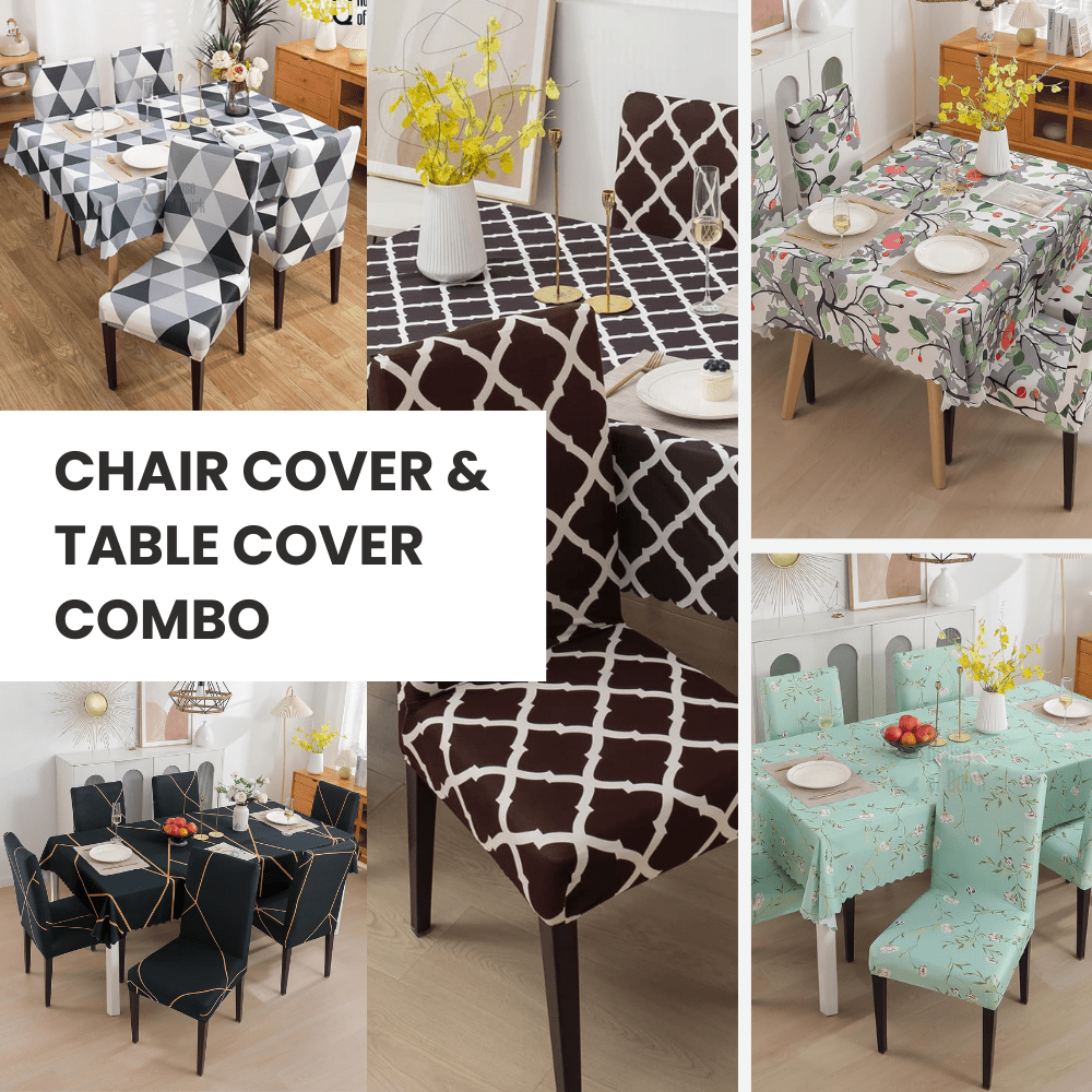 Premium Dining Table & Chair Cover Combo Great Happy IN 