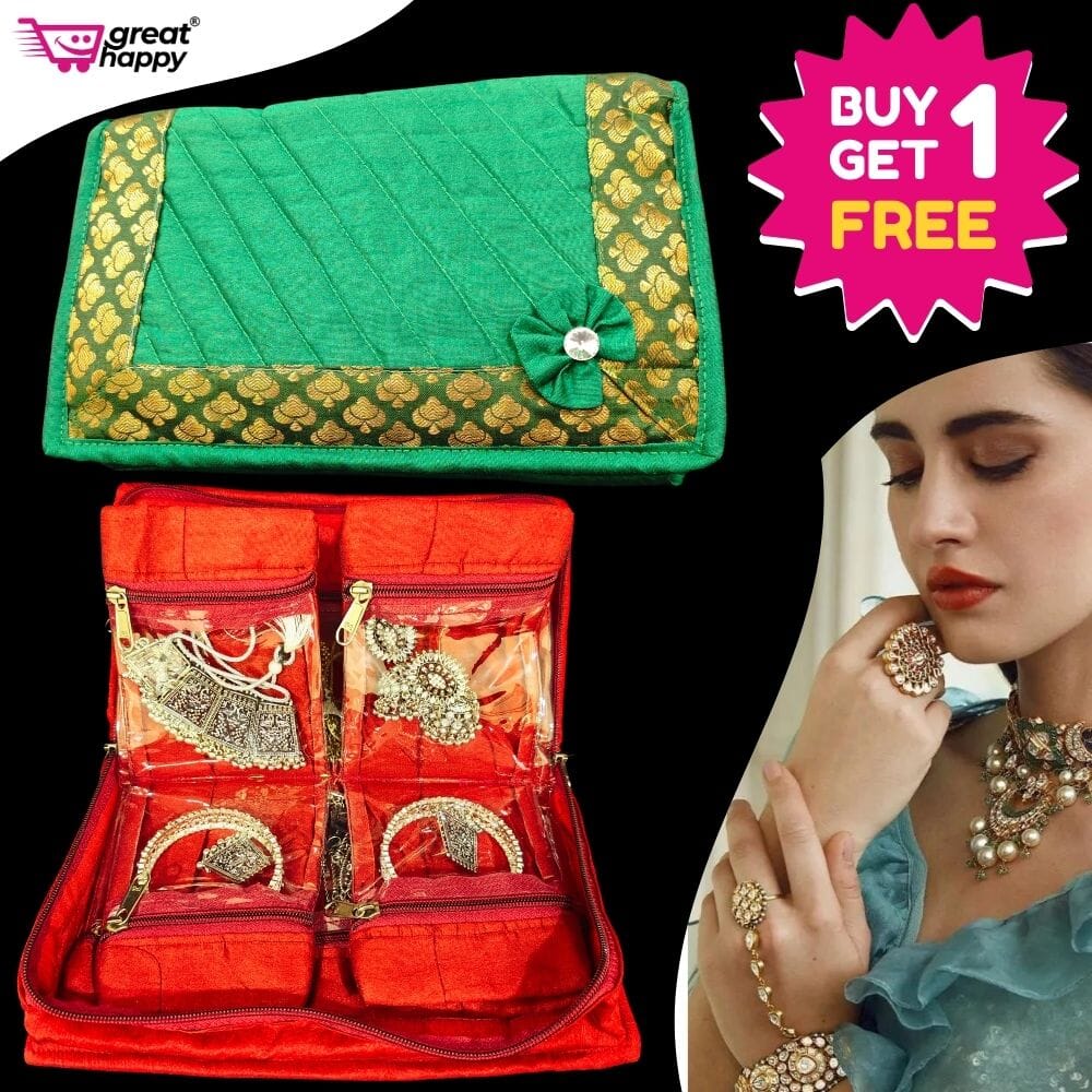 Jewellery Organizer Bag - 7 Pockets Great Happy IN BUY 1 GET 1 FREE - ₹799 