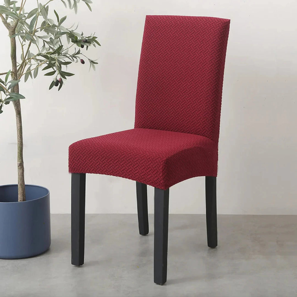 Maroon Polar Fleece Premium Chair Cover - Stretchable & Elastic Fitted Great Happy IN 