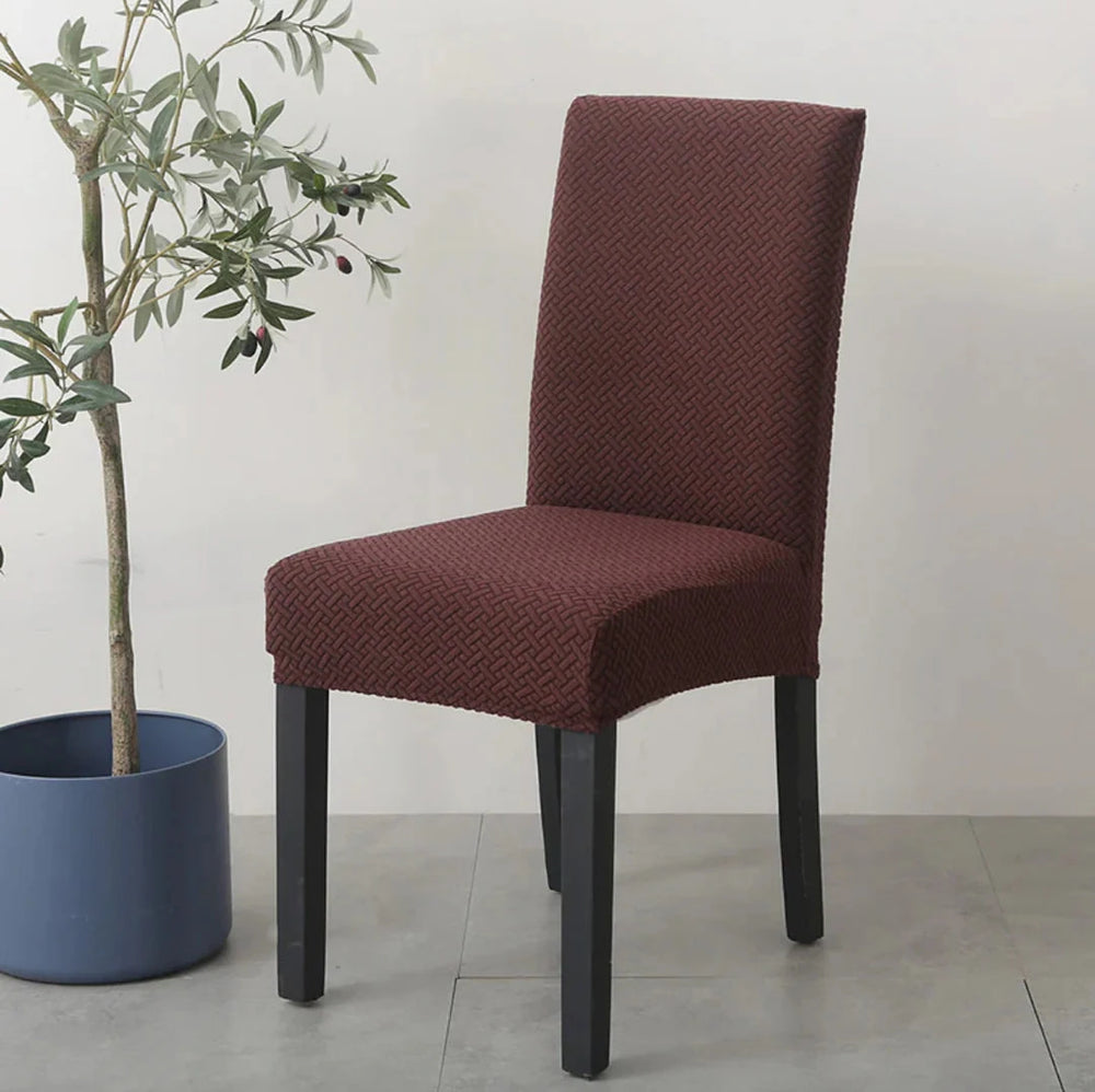 Dark Brown Polar Fleece Premium Chair Cover - Stretchable & Elastic Fitted Great Happy IN 