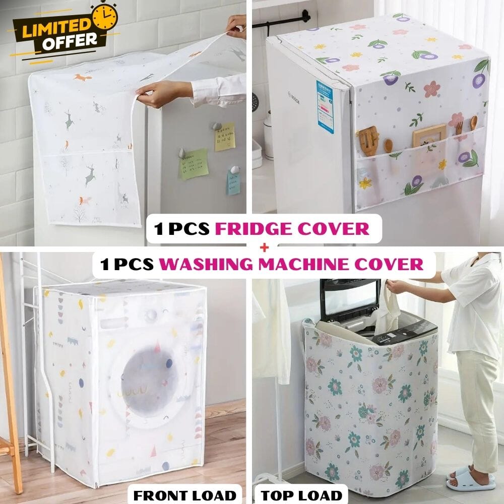 Washing Machine & Fridge Covers Combo Great Happy IN FRONT LOAD WASHING MACHINE + FRIDGE COVER 