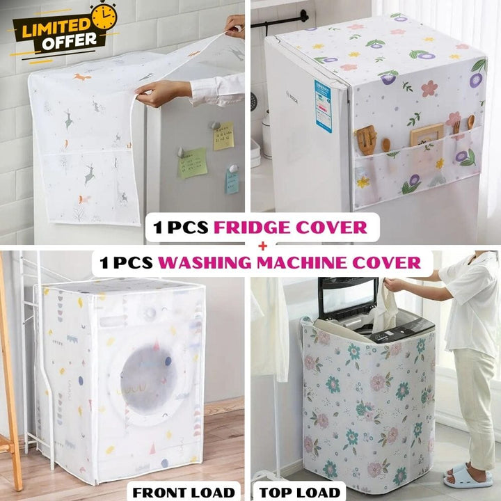Washing Machine & Fridge Covers Combo Great Happy IN FRONT LOAD WASHING MACHINE + FRIDGE COVER 
