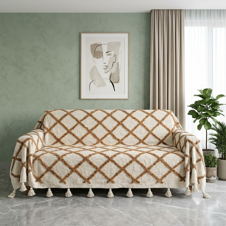 Jute Cotton Sofa Throw