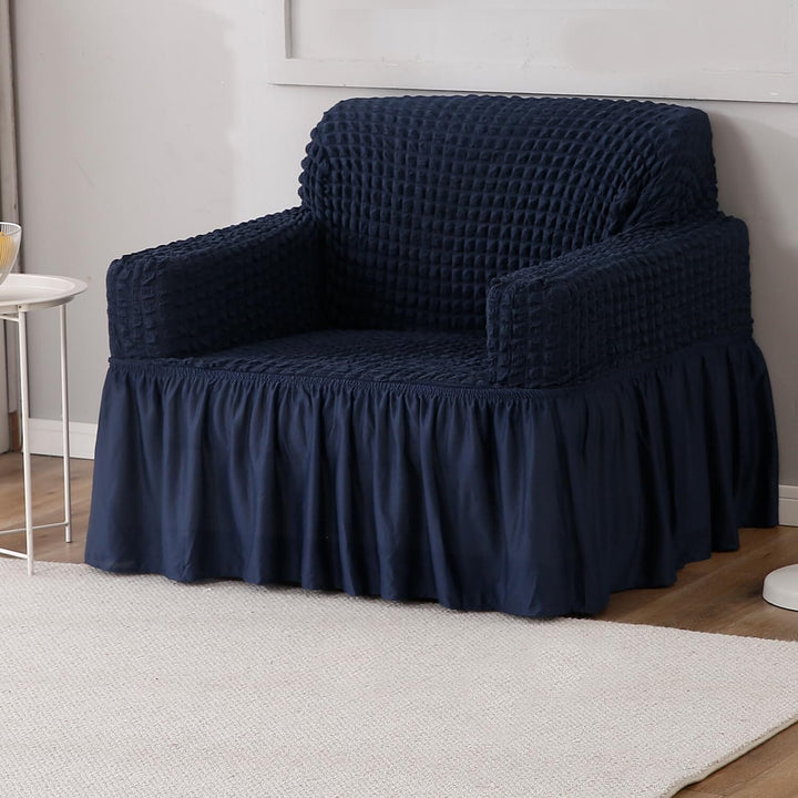 Bubble Frill Sofa Cover Great Happy IN Navy Bubblefrill 1 Seater 