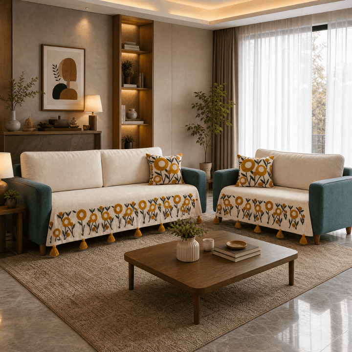 Jute Cotton Sofa Cover